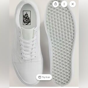 Vans Old Skool White Low-Top Canvas Sneakers